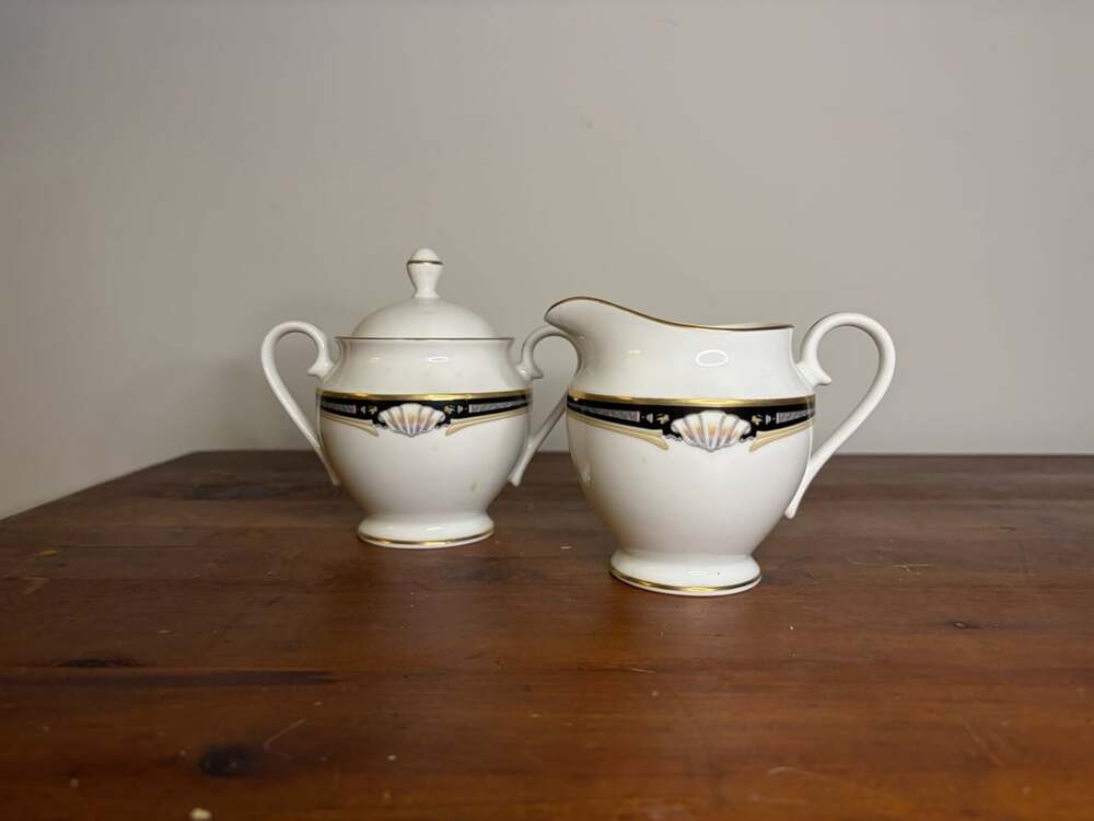 Gorham Scroll Creamer and Sugar Set